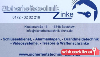 Sicherheitstechnik Zinke - 15848 Beeskow Sicherheitstechnik Zinke - 15848 Beeskow