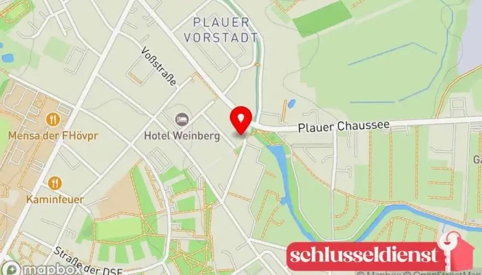 Karte von Adolf Fust - Kunstwerkstatt und Hirschhornverarbeitung Metallbauunternehmen, Schmied, Zaunbauer, Metallverarbeitungsunternehmen, Metallwerkstatt in Güstrow