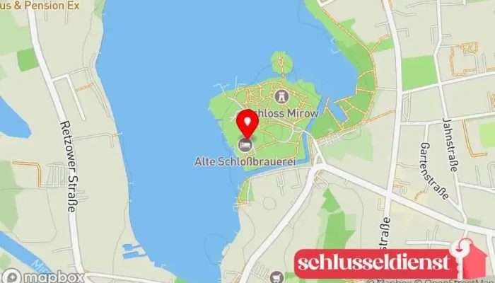 Karte von Alte Schlossbrauerei - Restaurant u. Hotel am See Restaurant, Hotel, WLAN-Hotspot in Mirow