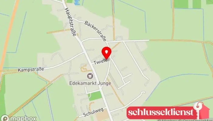 Karte von Alte Schmiede & Wohnhaus Bäckerstraße 16 Handorf Historische Sehenswürdigkeit in Handorf