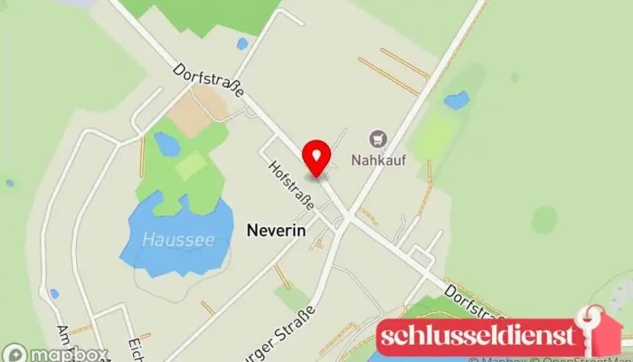 Karte von Amt Neverin Staatliche Einrichtungen in Neverin
