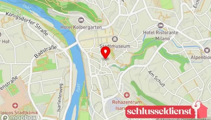 Karte von Andreas Essendorfer Schlüsseldienst in Bad Tölz