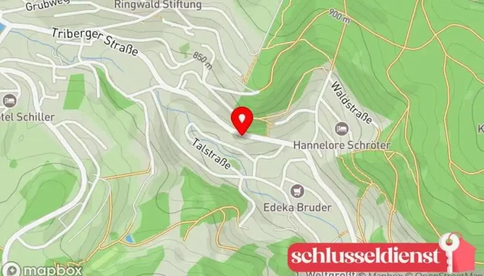 Karte von Anton Schneider Söhne Uhrenfabrik GmbH & Co. KG Uhrenhersteller in Schonach im Schwarzwald
