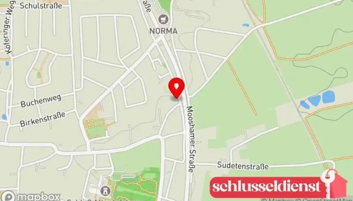 Karte von Aumer Treppen GmbH - Naturstein- und Metallverarbeitung Treppenbauunternehmen in Alteglofsheim