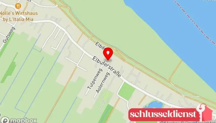Karte von Baudo GmbH & Co. KG Markisenanbieter, Auftragnehmer, Geschäft für Türen, Türfachhandel, Garagentoranbieter, Anbieter von Sicherheitssystemen, Fensterinstallationsdienst, Fensteranbieter in Marschacht