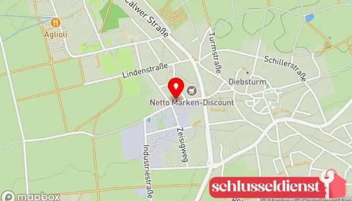 Karte von Bernhardt Montagebau Garagentoranbieter in Neubulach