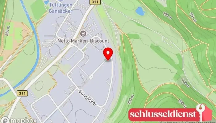 Karte von Blechverarbeitung Thomas Kurz e.K. Metallbauunternehmen, Metallwerkstatt in Tuttlingen