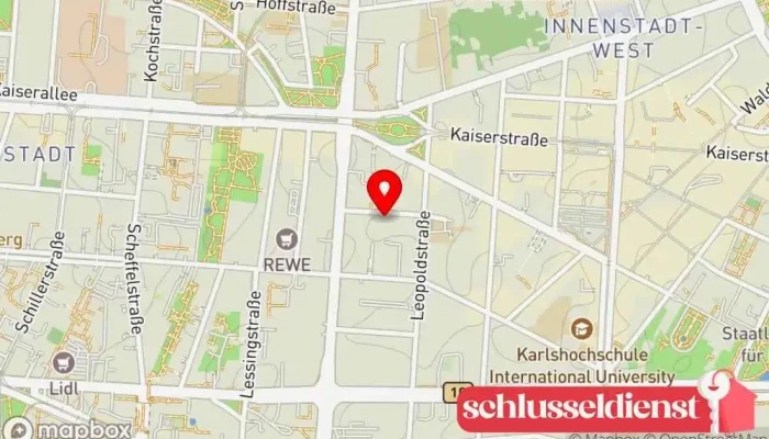 Karte von Breining GmbH Metallbauunternehmen in Karlsruhe