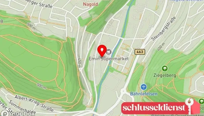 Karte von Brezing Metallbau und Schlosserei Bauunternehmen in Nagold