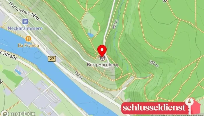 Karte von BURG HORNBERG BURGBESICHTIGUNG Historische Sehenswürdigkeit in Neckarzimmern