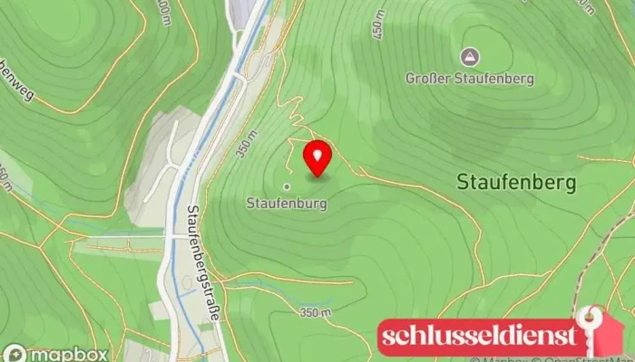 Karte von Burg Staufenburg Historische Sehenswürdigkeit in 37449