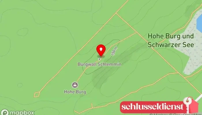 Karte von Burgwall Schlemmin Schloss in Bernitt