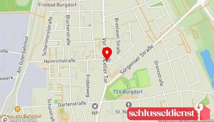 Karte von City Schnelldienst Schließanlagen GmbH Schlüsseldienst in Burgdorf