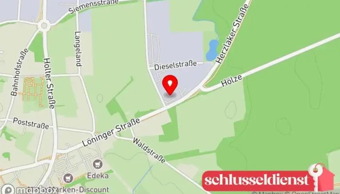 Karte von Dachdeckermeisterbetrieb Rose GmbH&CO.Kg Dachdecker, Zimmermann, Dachrinnen-Reinigungsservice, Bedachungsfachhandel, Dachfensterbau und -installationsbetrieb in Herzlake