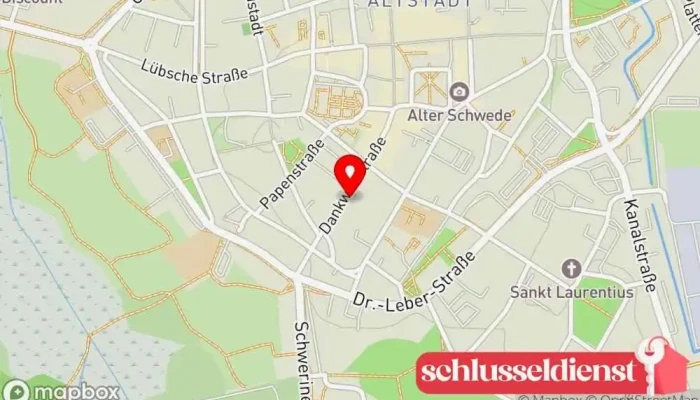 Karte von Dieter Pentzien Schlosserei Schlüsseldienst, Metallwerkstatt in Wismar