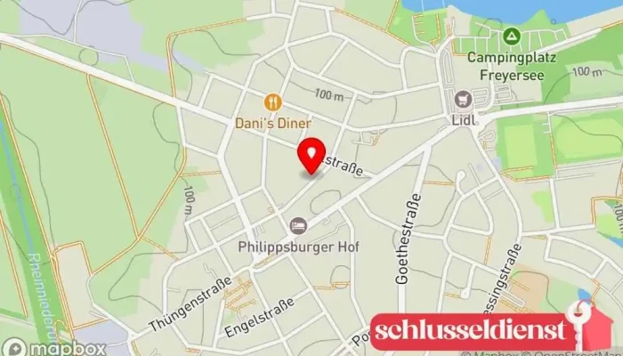 Karte von Dietmar Lehmann Metallbauermeister Metallbauunternehmen in Philippsburg