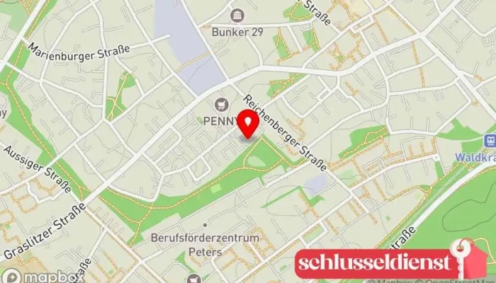 Karte von Erich Hübner Schlosserei Metallwerkstatt in Waldkraiburg