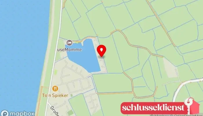 Karte von Ferienhaus Schlosser Beherbergung in Butjadingen