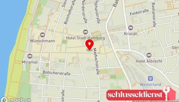 Karte von Ferienwohnung Die Schlosserei Ferienwohnung in Sylt