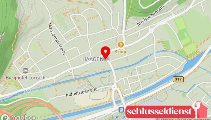 Karte von Ferrotec Schlüsseldienst in Lörrach