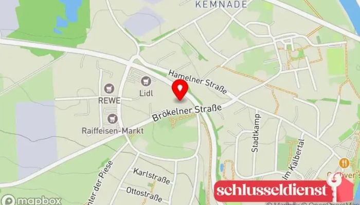Karte von Framke GmbH Metallbauunternehmen, Metallverarbeitungsunternehmen, Metallwerkstatt in Bodenwerder