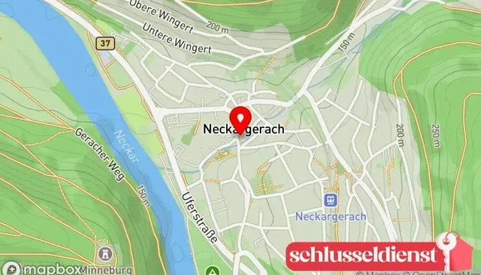 Karte von Gemeinde Neckargerach Rathaus in Neckargerach