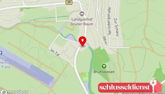 Karte von Gilbert H. Hersteller, Metallwerkstatt in Sinsheim