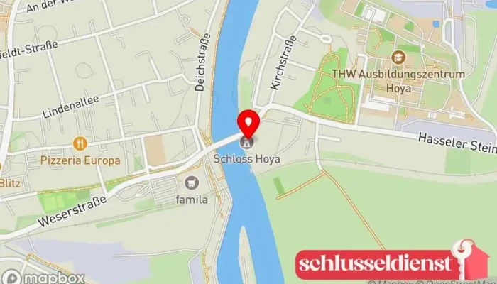 Karte von Grafenschloss zu Hoya Historische Sehenswürdigkeit, Sehenswürdigkeit in Hoya