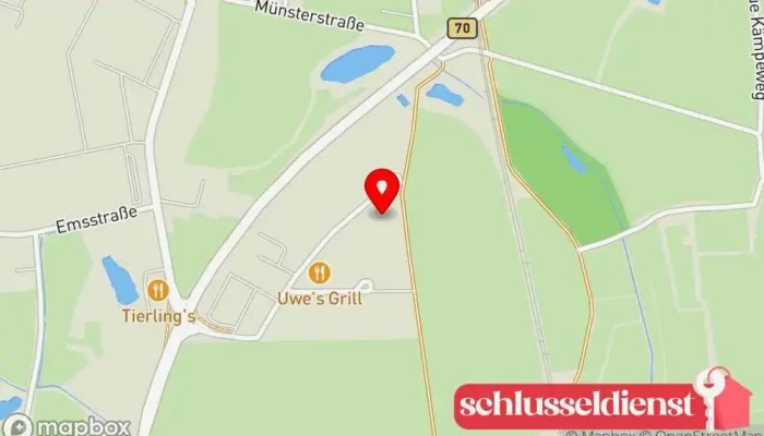 Karte von Hackling Metalltechnik GmbH & Co. KG Metallbauunternehmen in Papenburg