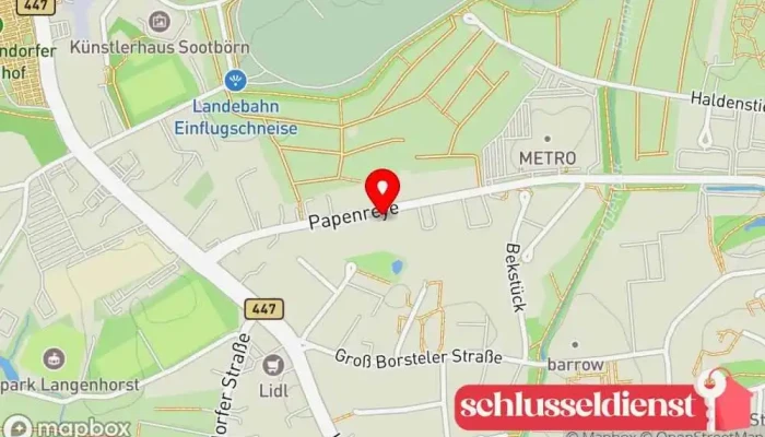 Karte von Hans-H. Wiechers Schlosserei Stahl- und Metallbau GmbH Metallwerkstatt, Metallbauunternehmen, Stahlbauunternehmen in Hamburg