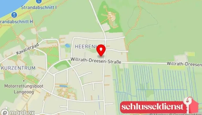 Karte von Haus Bergschlösschen Ferienwohnung in Langeoog