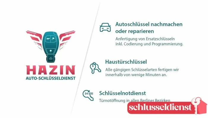 Hazin Schlüsseldienst Autoschlüssel Türöffnung - 13347 Berlin