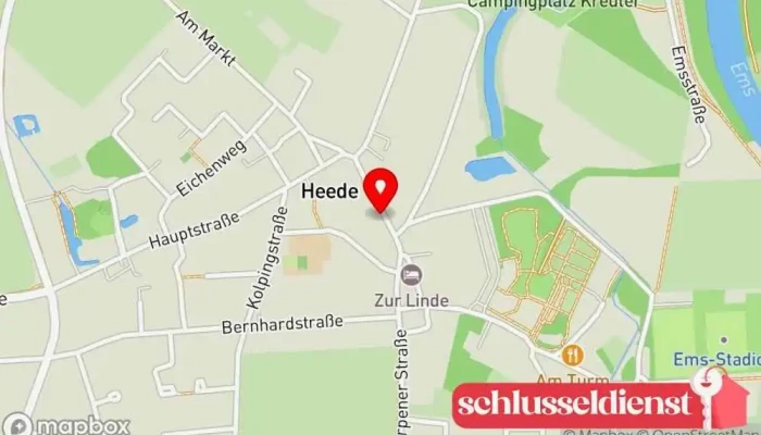 Karte von Heeder Treppe Sehenswürdigkeit in Heede