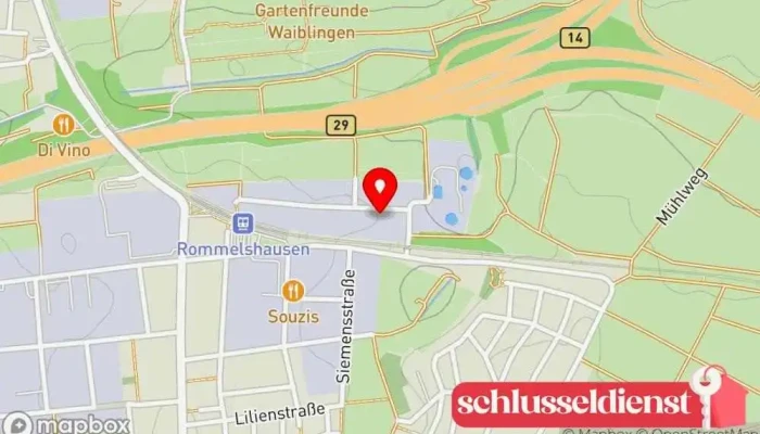 Karte von Henning Metallbau GmbH & Co.KG Metallbauunternehmen in Kernen im Remstal