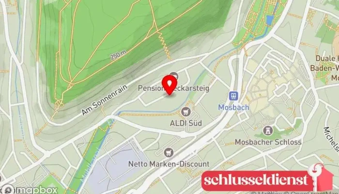 Karte von Hestermann GmbH Metallbauunternehmen, Markisenanbieter, Metallwerkstatt, Stahlbauunternehmen, Fensteranbieter in Mosbach