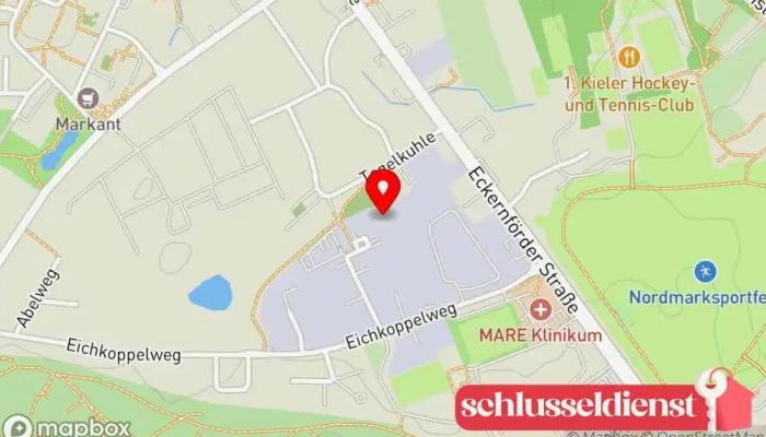 Karte von HGM Metalltechnik Metallhandlung, Metallverarbeitungsunternehmen, Metallwerkstatt, Metallwarenhersteller in Kronshagen