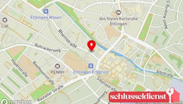 Karte von Jacks Metallbau Metallbauunternehmen in Ettlingen