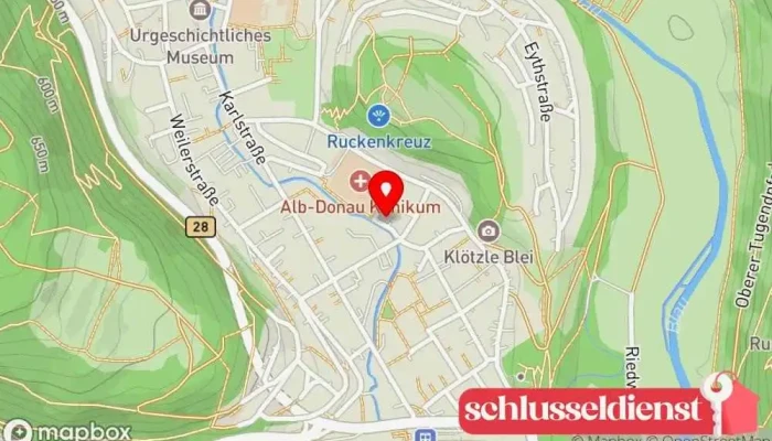 Karte von Keck F. Schlüsseldienst, Metallwerkstatt in Blaubeuren