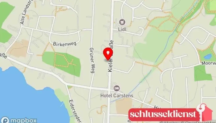 Karte von KFZ Schlüssel , Schlüsseldienst & Schuhreparatur Andreas Bünz Schlüsselduplikationsdienst, Schuhreparatur-Geschäft in Bordesholm
