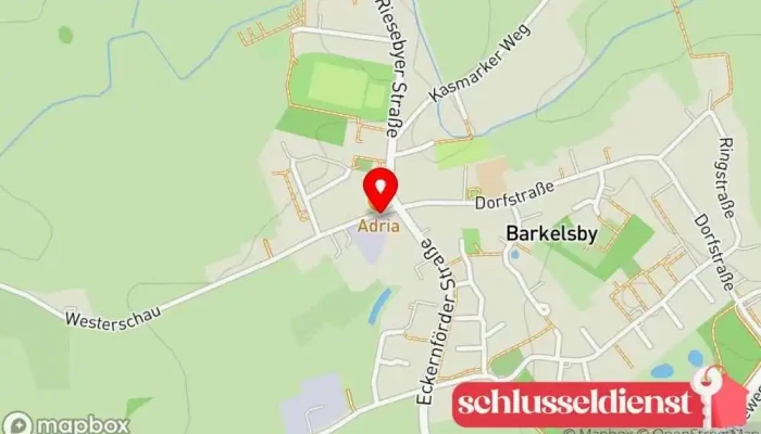 Karte von Klaus Damm GmbH & Co. KG Metallbauunternehmen, Aluminiumfenster, Anbieter von Terrassenüberdachungen, Treppenbauunternehmen, Stahlbauunternehmen, Anbieter von Sonnenschutz, Wintergartenbauer in Barkelsby