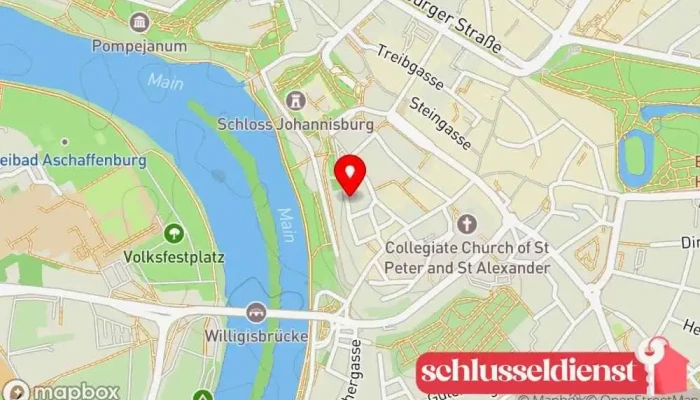 Karte von KMS-Dienstleistungen Metallbauunternehmen in Aschaffenburg