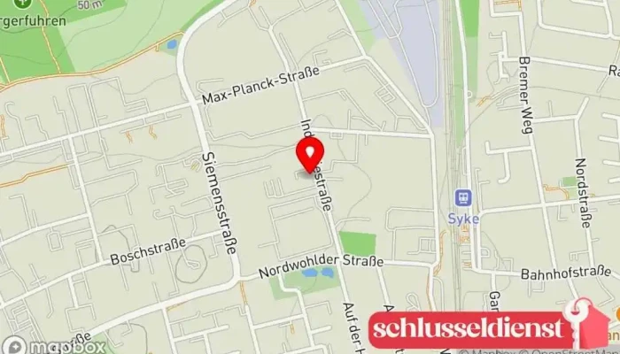 Karte von Könenkamp Metall + Glas GmbH Metallbauunternehmen, Aluminiumfenster, Garagentoranbieter, Schlüsseldienst, Kunststofffenster, Betrieb für Fassadenverkleidungen, Wintergartenbauer, Schweißbetrieb, Fensteranbieter in Syke