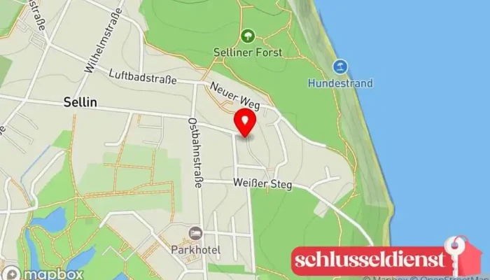 Karte von Kreutz Außenanlagen Bau Insel Rügen Gartenbauer, Bauberater, Bauunternehmen, Baggerunternehmen, Zaunbauer, Bodenleger, Straßenbefestigungsunternehmen, Straßenbauunternehmen in Sellin