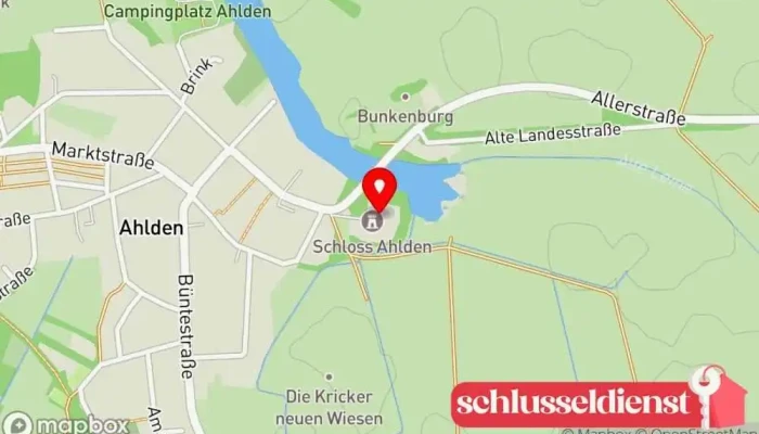 Karte von Kunstauktionshaus Schloss Ahlden GmbH Auktionshaus, Schloss in Ahlden (Aller)