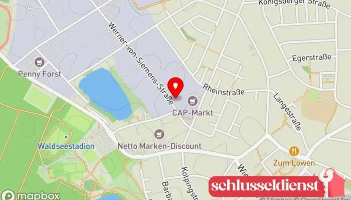 Karte von Lackus Metallbauunternehmen in Forst