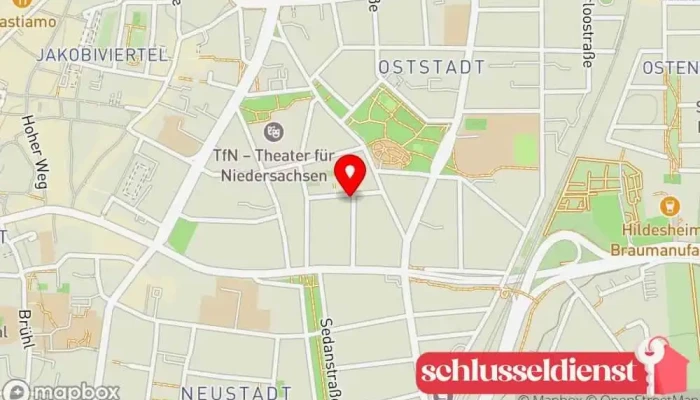 Karte von Langella Schlüsseldienst Schlüsselnotdienst, Schlüsselduplikationsdienst in Hildesheim