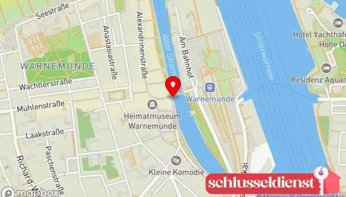 Karte von Liebesschlösser Sehenswürdigkeit in Rostock