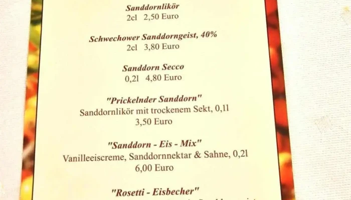 Ludwigsluster Schloss -  Cafe Speisekarte - Ludwigslust