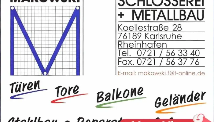 Makowski Schlosserei Metallbau Alle - Karlsruhe