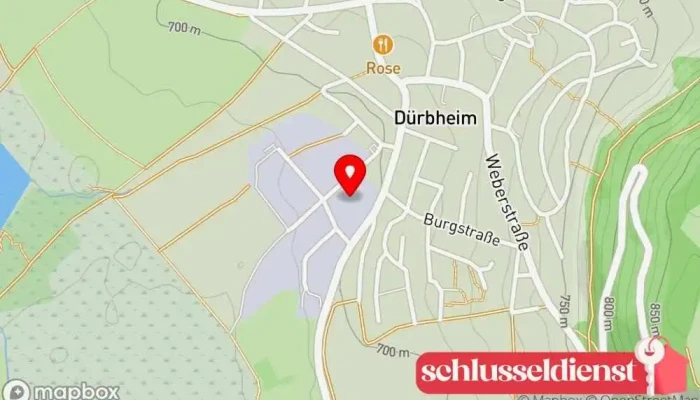 Karte von MBengineering GmbH & Co. KG Metallverarbeitungsunternehmen, Laserschneideservice, Maschinenbauunternehmen, Blechanbieter, Wasserstrahl-Schneidedienst in Dürbheim
